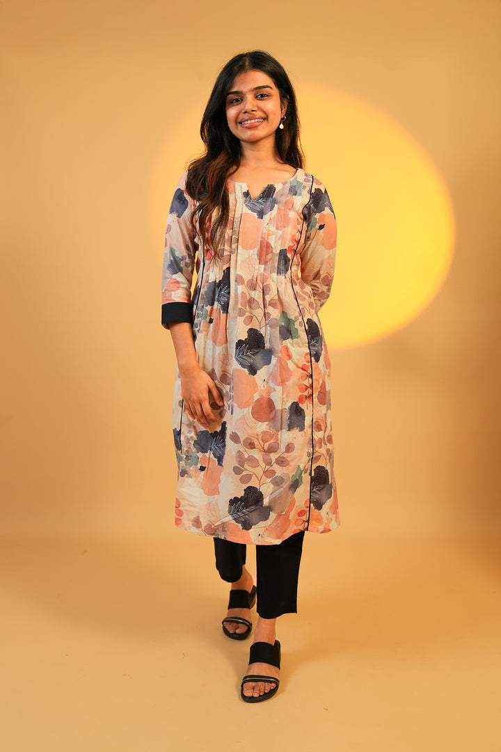 Pinstripe Panel Kurta Set