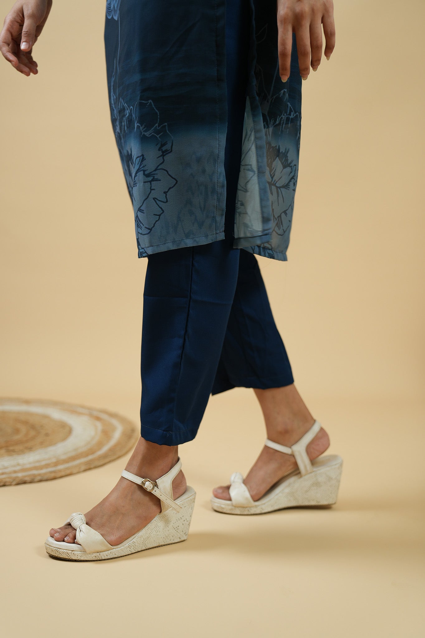 Sheer Bloom Straight Kurti