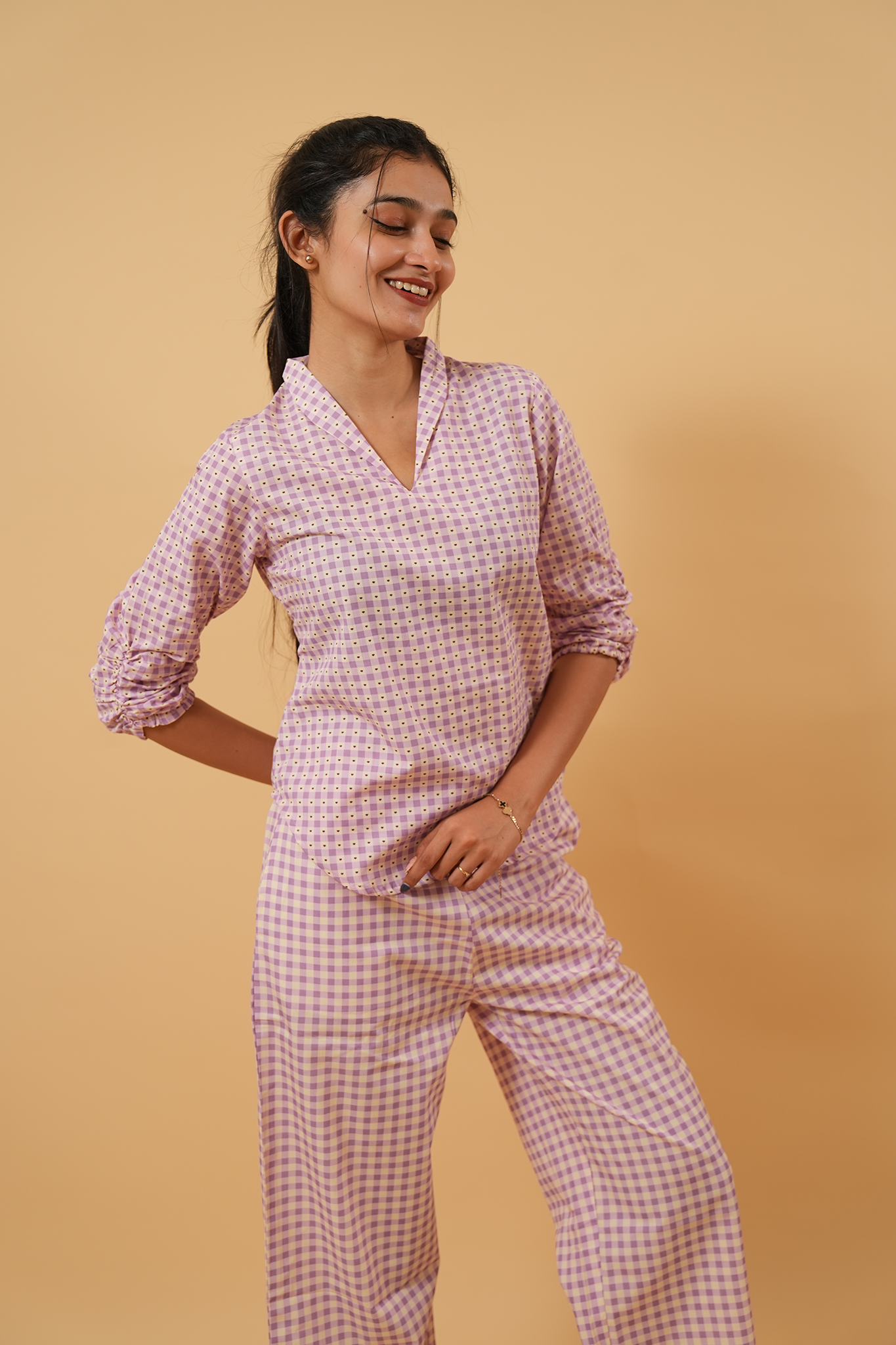 Purple Picnic Crop Co-ord Set