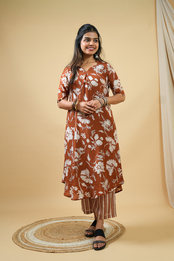 Petal Drift A-Line Kurta Set