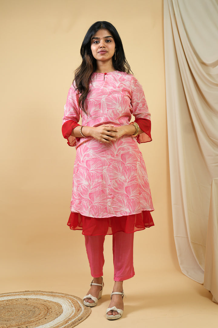 Blush Cascade Kurta Set
