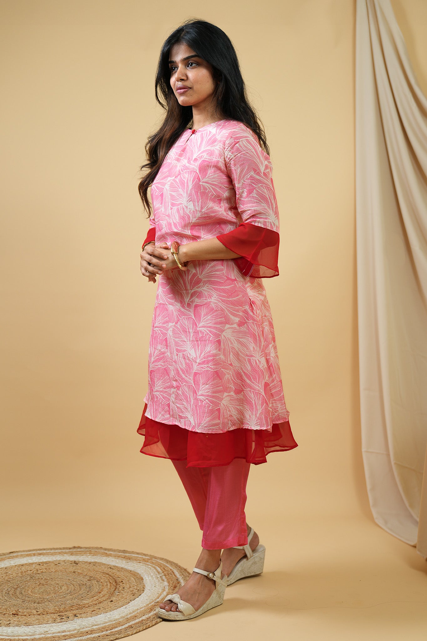 Blush Cascade Kurta Set