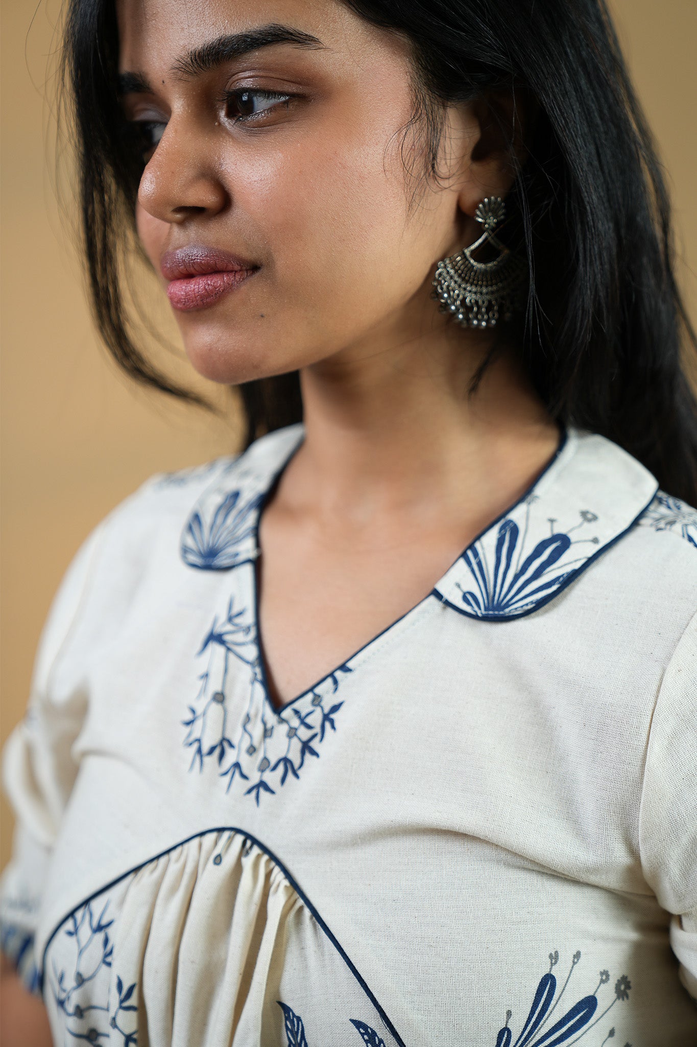 Indigo Whisper Yoke Kurta Set