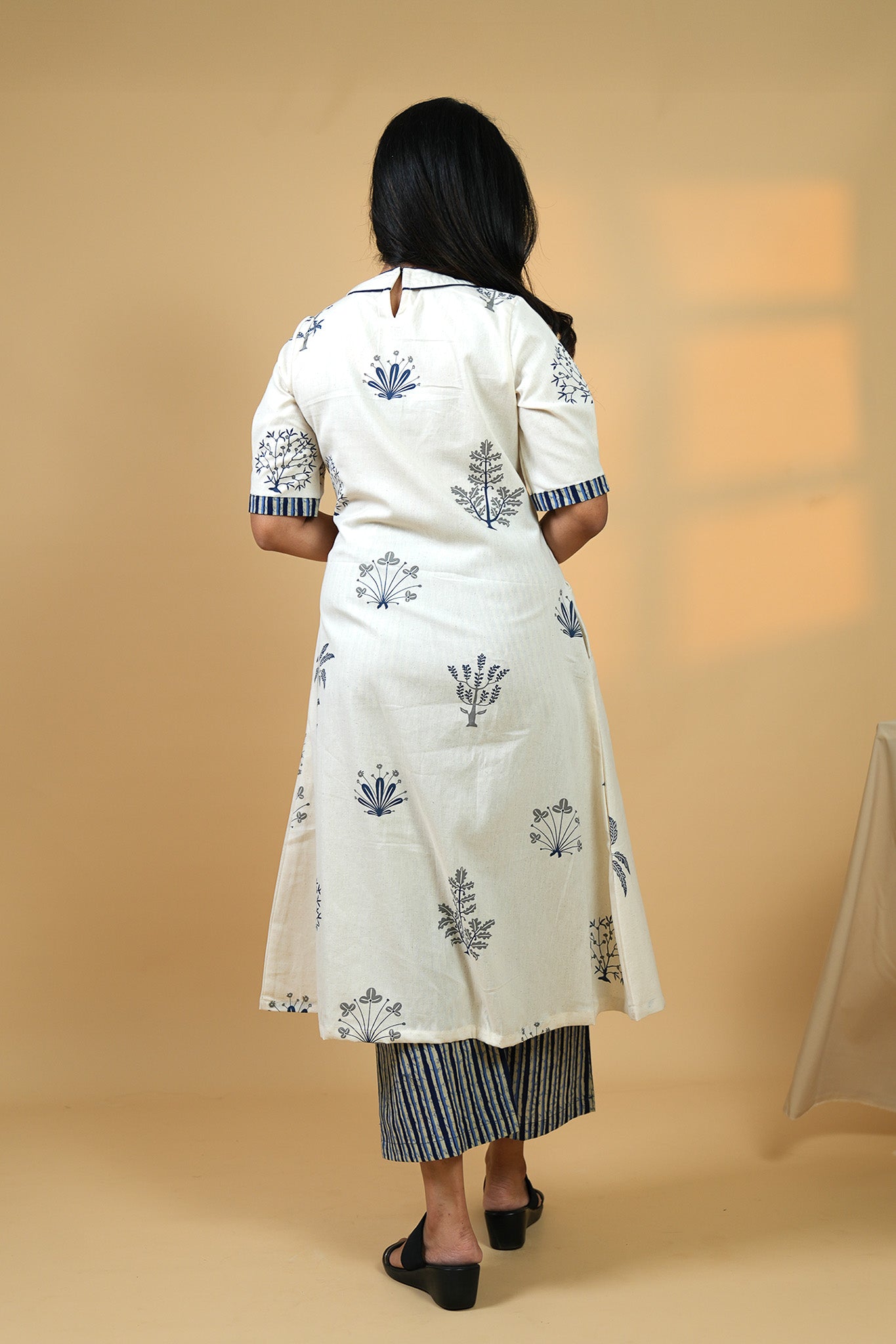 Indigo Whisper Yoke Kurta Set